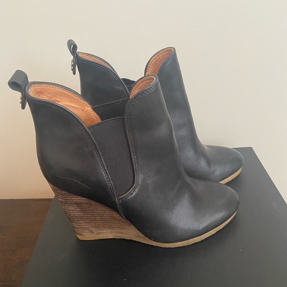 Black coach wedge booties - Picture 2 of 5